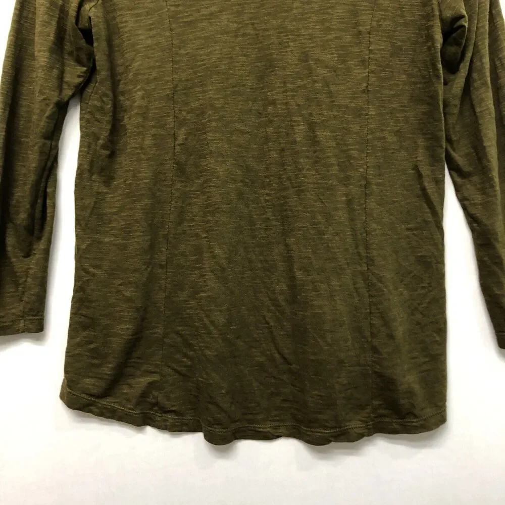J Jill Women Long Sleeve Blouse Top Shirt Size Medium Petite Olive Green B305 -6 - Picture 13 of 13